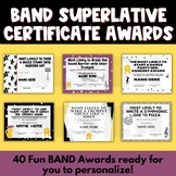Band Superlative Award Certificates - 40 Editable, Fun Mus