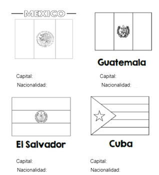 Preview of Banderas, capitales y nacionalidades Hispanas