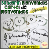 Banderines Bienvenidos Español Banderín editable cartel eu