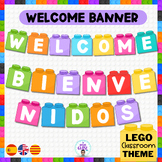 Banderines Bienvenidos- Welcome banner- Lego Decor Theme- 