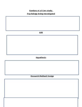 Preview of Bandura et al:  Independent work packet with answers! AS level 9990 syllabus