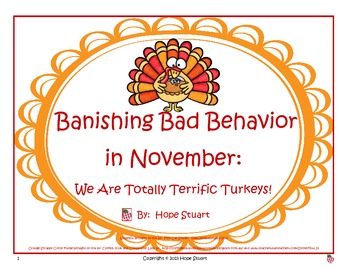 Preview of Banishing Bad Behavior in November:  We Are Totally Terrific Turkeys!