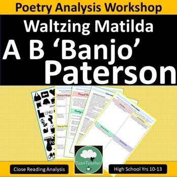 Preview of Banjo Paterson WALTZING MATILDA Australian Poetry Analysis