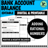 Bank Account Balance: Adding Rational Numbers (Digital and