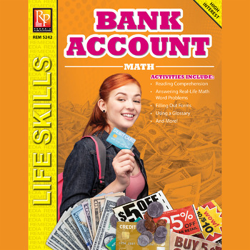 Preview of Bank Account Math: Life Skills Activities - Handling Money, Debit & Credit Cards