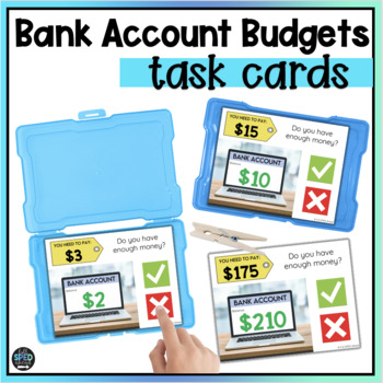 Preview of Money Management and Budgeting Bank Account Task Cards for Special Education