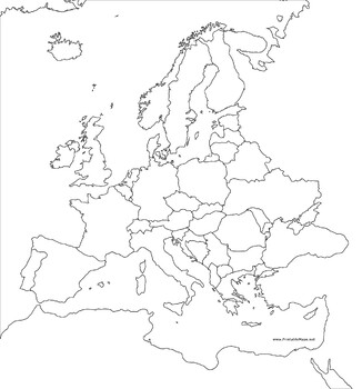 Blank European Countries Map by Oasis EdTech | TPT