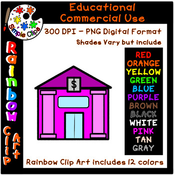 Bank Rainbow Clipart 12 Colors Commercial Use Simple Clips