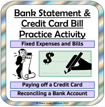Preview of Bank Statement & Credit Card Bill Practice: Personal Finance Worksheets