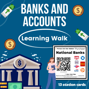 Preview of Bank and Account Types - Learning Walk | Discovery Station Task Cards