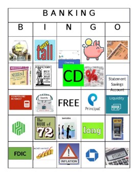 Preview of Banking Bingo Playing Cards - Word