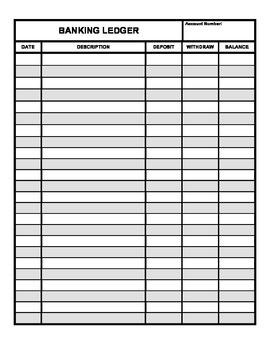 Banking Ledger for Checking and Savings Accounts ( Applied Math )