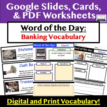 banking and money vocabulary word of the day set 10 google slides pdf