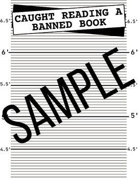 Preview of Banned Book Week Mug Shot Bulletin Board Poster Printable