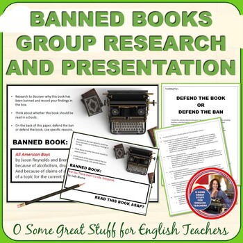 Preview of Banned Books Group Research and Presentation with Enrichment Activities