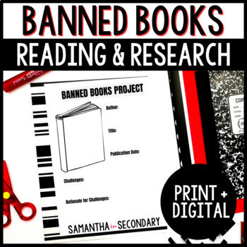 Preview of Banned Books Reading Comprehension and Research Project