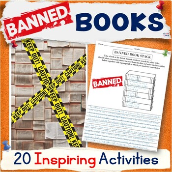 Preview of Banned Books Week Activity Packet, Middle School ELA Projects, Fun Worksheets