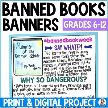 Preview of Banned Books Week Banners - Research Project - Middle & High School ELA