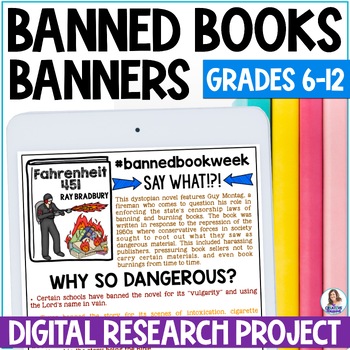 Preview of Banned Books Week Banners and Mini-Research Project: DIGITAL Version