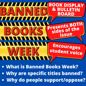 Preview of Banned Books Week Pro/Con Book Display & Bulletin Board edit in Google Slides