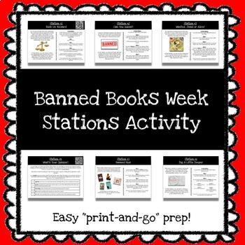 Preview of Banned Books Week Stations Activity ★ Print & Go Prep ★