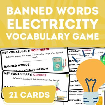 Preview of Banned Words Game - Electricity Key Vocabulary