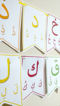 Preview of Banner Arabic letters wit short vowels printable , حروف عربية, الأبجدية العربية,