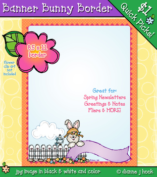 Preview of Banner Bunny Clip Art Border for Spring and Easter by DJ Inkers