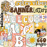 Banner Letters | Bulletin Board Letters | EDITABLE| Retro 