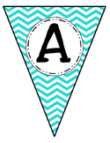 Banner Letters Pennants Teal Chevron