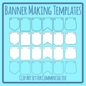 Banner Making Templates Clip Art Set Commercial Use by Hidesy's Clipart