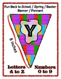 Banner Pennant Set Bright Colors Entire Alphabet & Numbers