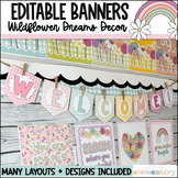 Banner Pieces Set | Wildflower Dreams Decor - Editable!