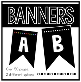 Bulletin Board Letters ~ Bunting in Colored Dots or Black 