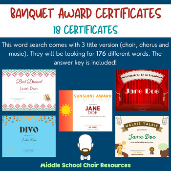 Preview of Banquet Award Certificates