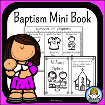 Preview of Baptism Mini Book and Worksheets