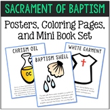 Baptism - Sacrament Posters, Coloring Pages, and Mini Book Set