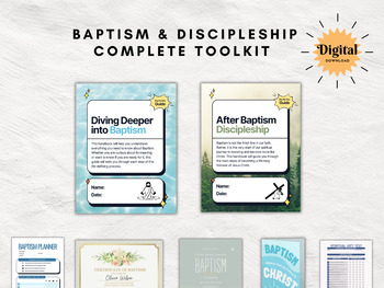 Preview of Baptism and Discipleship Guide and Toolkit | Editable Certificate + Templates
