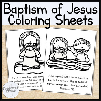 Baptism of Jesus Coloring Pages - Christian Preschool Ministry Curriculum