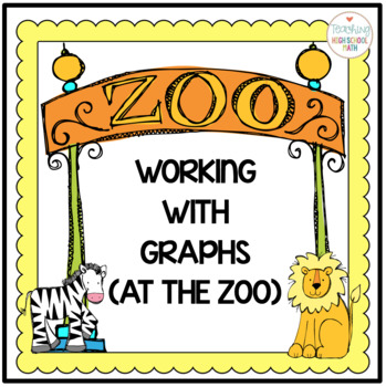 Preview of Bar Graph, Line Graph, Pie Chart Worksheets (Zoo Theme)