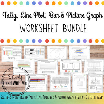 Preview of Bar, Picture, Line Plot & Tally Graph Practice Bundle (Scaled & Non-Scaled)