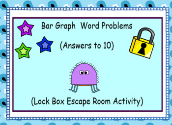 Preview of Bar Graph Word Problems with Answers to 10-Lock Box Escape Room