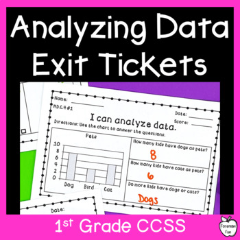Preview of Bar Graph & Tally Chart Exit Tickets - Analyze Data - 1st Grade Math Assessment