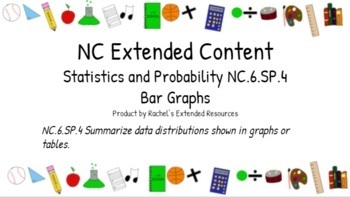 Preview of Bar Graphs NC.6.SP.4 - Extended Curriculum (editable)