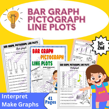 Preview of Bar Graphs, Pictographs, Line Plots, Tally Graph worksheet - Types of graph