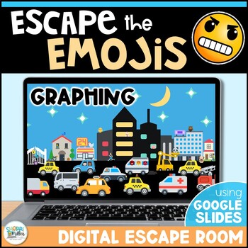 Preview of Line Plots Bar Graphs & Pictographs Activities Digital Math Emoji Escape Room