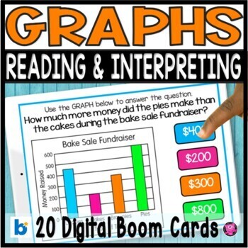 Preview of Bar Graphs and Picture Graphs Reading & Analyzing Data Digital Boom Cards 