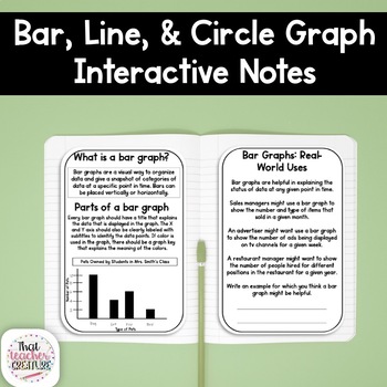 Preview of Bar, Line, and Circle Graph Interactive Notes