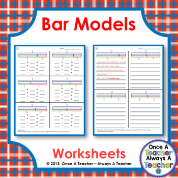 Bar Model Worksheets by Once a Teacher Always a Teacher TpT
