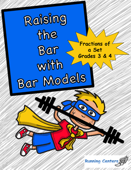 Preview of Bar Models: Word Problem Packet 3rd 4th Grade Fractions Centers